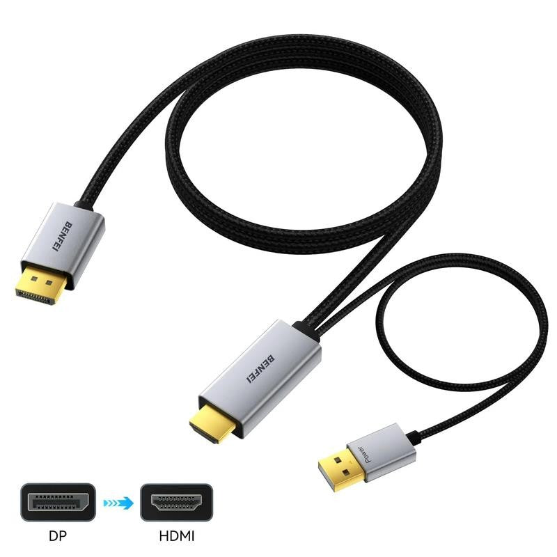 Displayport 1.4 to HDMI 2.1 6 Feet Cable 8K@60Hz 4K@240Hz/165Hz