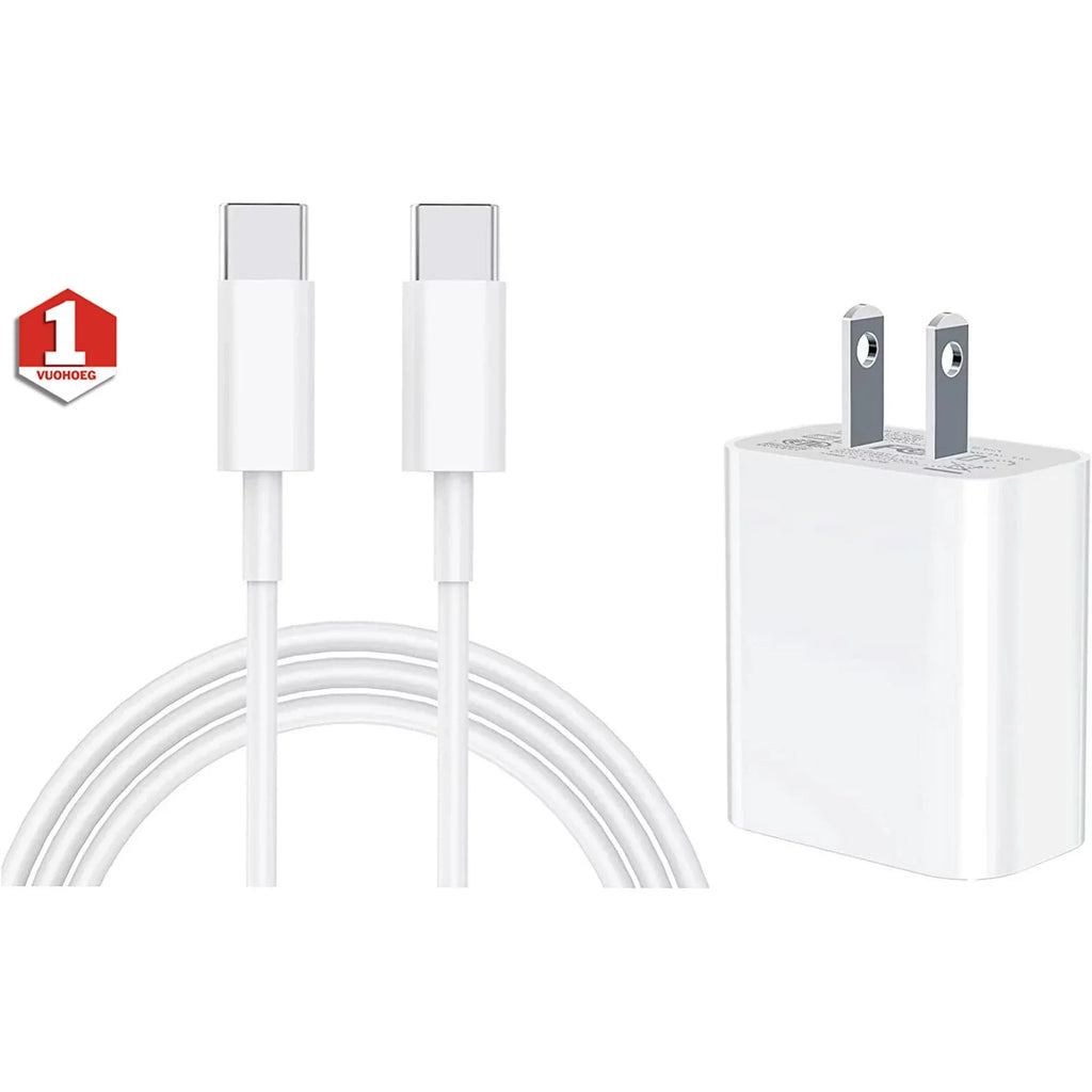 20W USB C Power Ipad Charger Delivery Wall Charger, Type C Charger PD Fast Charging with 6Ft Type C to Type C Cable Compatible with Ipad Pro, Iphone 15/15 Pro/Max, Macbook, White