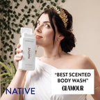 Native Body Wash, Sulfate Free, Sandalwood & Shea Butter, for Women and Men, 18 Oz