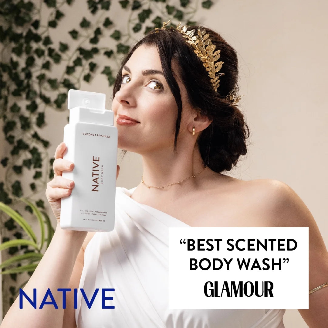 Native Body Wash, Sulfate Free, Sandalwood & Shea Butter, for Women and Men, 18 Oz