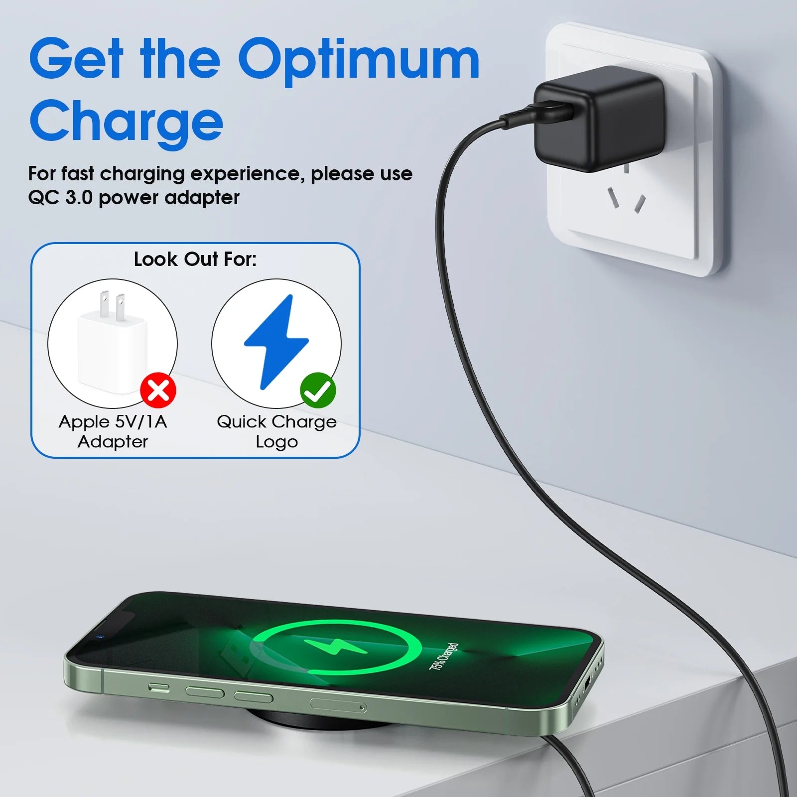 SOLPOWBEN Magnetic Wireless Charger 15W Max Fast Wireless Charging Pad Compatible with Iphone 17/17 Plus/17 Pro Max/16/15/14/13/Se/12 Series (Without AC Adapter) Black