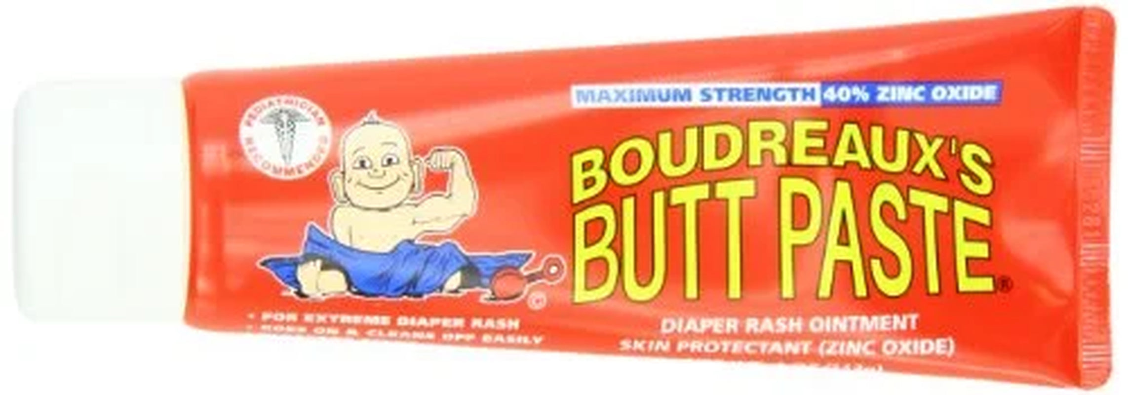 Boudreaux'S Butt Paste Maximum Strength Diaper Rash Cream, Ointment for Baby, 4 Oz Tube