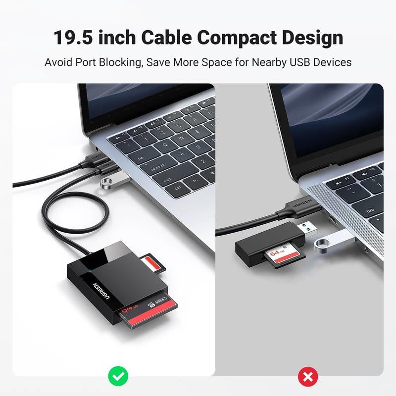 4-In-1 USB 3.0 Memory Card Reader for Sd/Micro Sd/Cf/Compact Flash Cards, New, 1