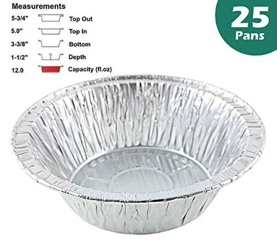 5 3/4" Aluminum Foil Meat Pot Pie Pan Disposable 12 Oz. Cooking Baking Tin - Hea