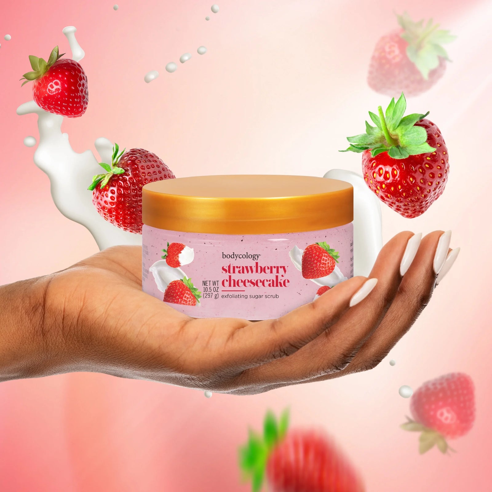Exfoliating Sugar Scrub, Strawberry Cheesecake, 10.5 Oz