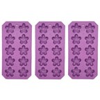 Flexible Thermoplastic 10-Cube Ice Cube Tray - Fun Flower Shapes 3 Pack