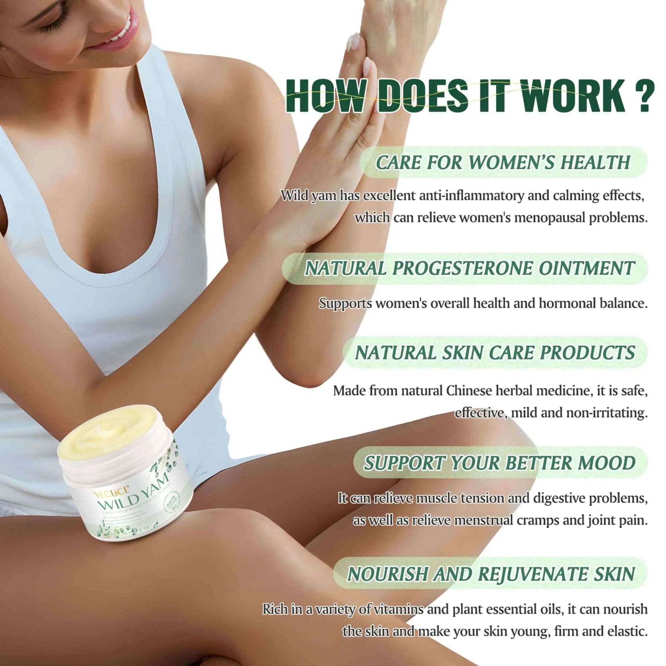 2-Pack Wild Yam Cream,All Natural Moisturization, Rich in Vitamins, Nourish the Skin ,Skincare Products for Woman