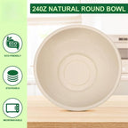 24 OZ Compostable Paper Bowls Heavy-Duty Bulk, 125 Pack Natural Sugarcane Fibers