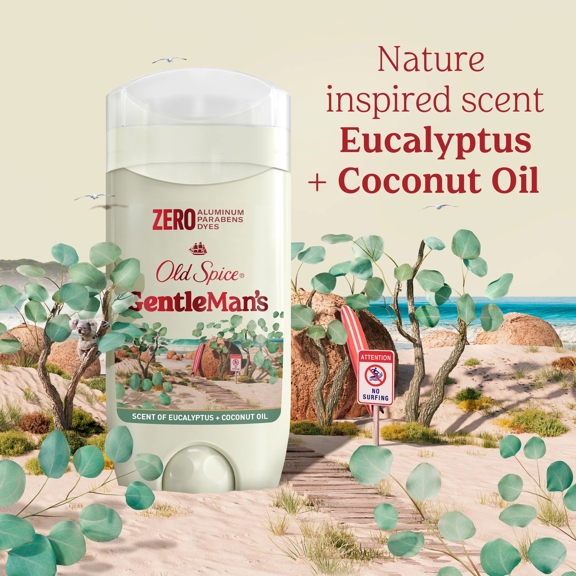 Aluminum Free, Men'S Deodorant, Gentleman'S Blend Stick, Eucalyptus with Coconut Oil, 3.0 Oz