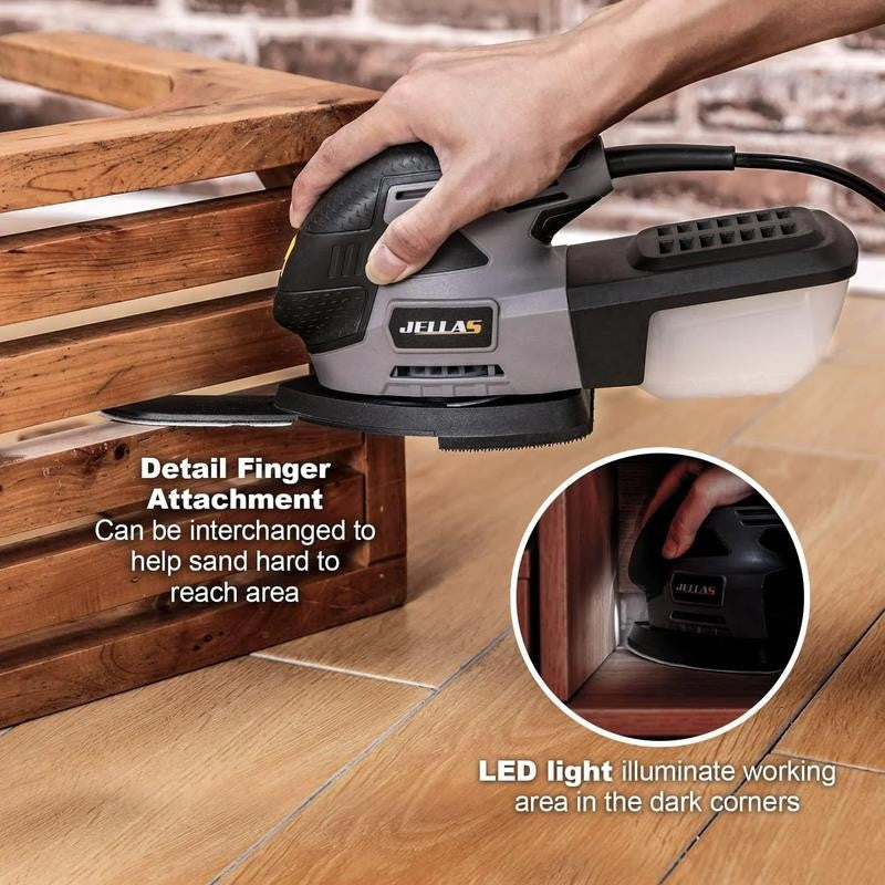 Electric Detail Sander, 220W Compact Sander Machine for Wood, 13,000 RPM Sanders