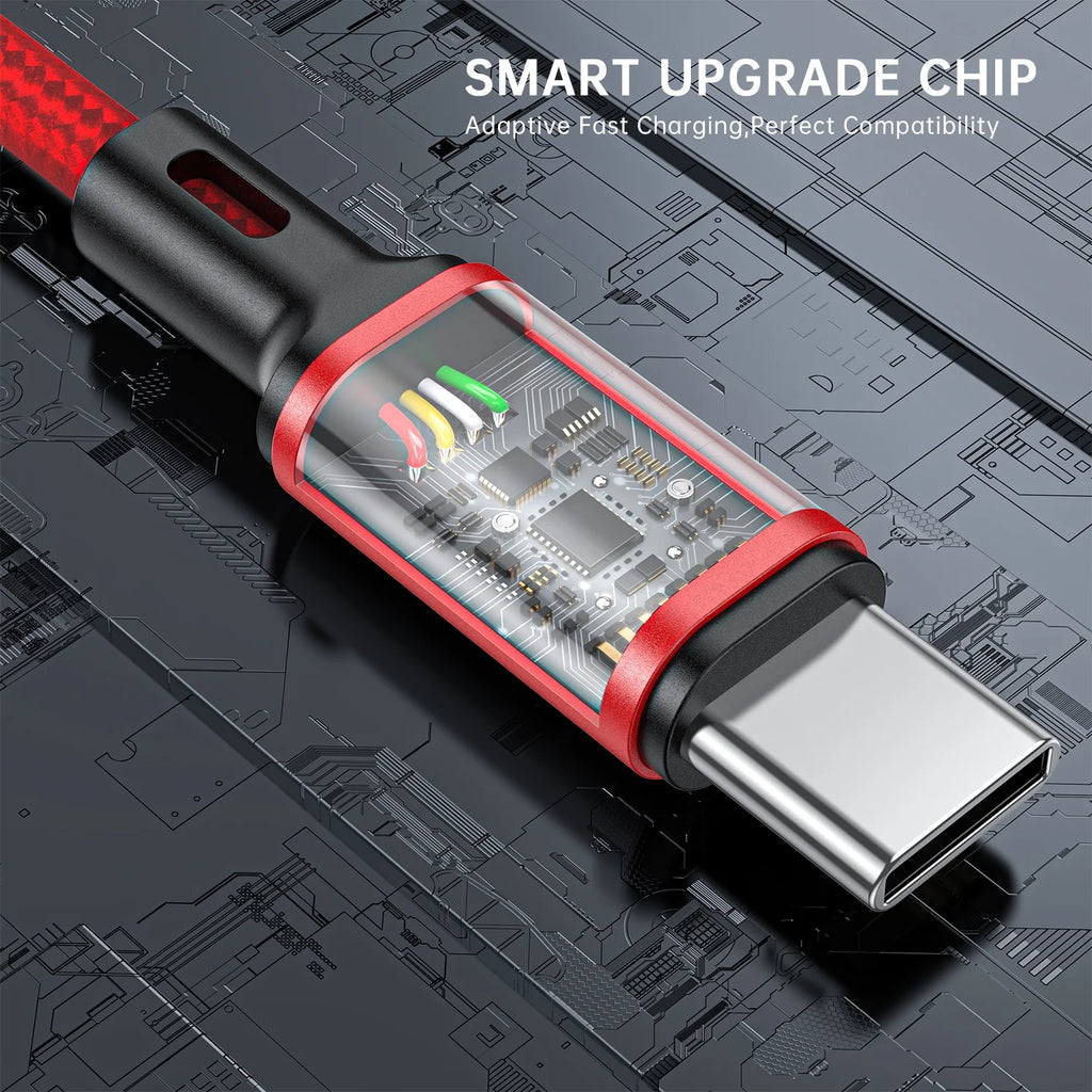 Cshidworld Multi Charging Cable 4FT, Multi Fast Charger Nylon Braided 3 in 1 Universal Phone Charger with USB C/Micro Usb/Iphone Port Compatible with Most Phones & Pads, Samsung Galaxy,Red