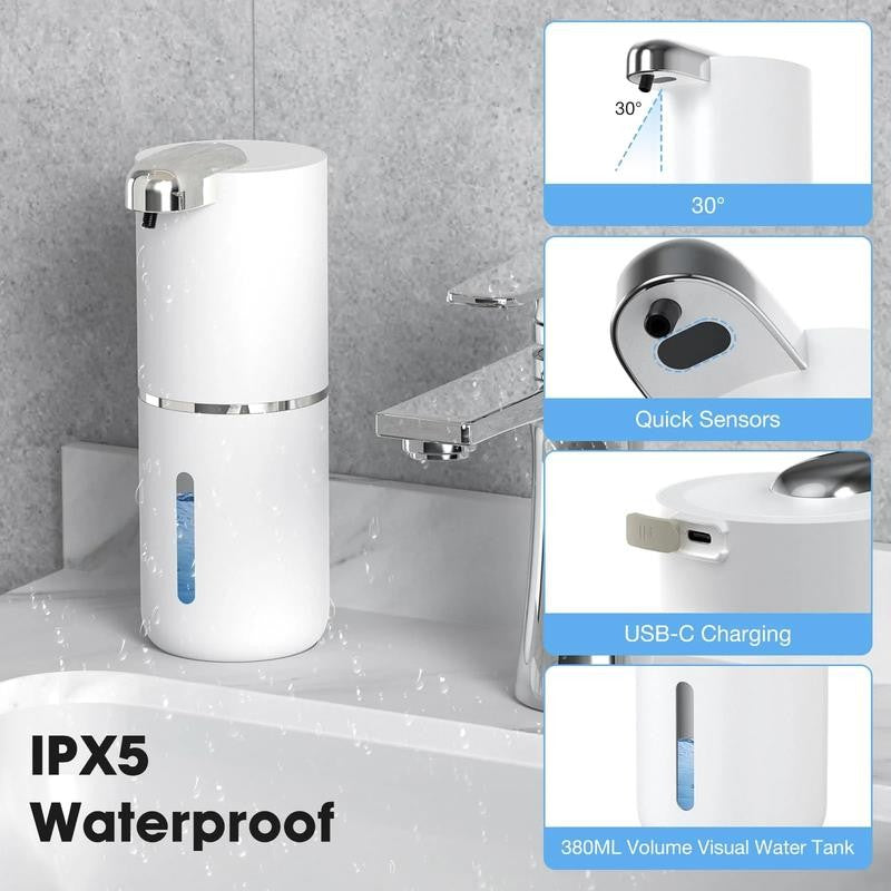 Automatic Soap Dispenser, 13.4Oz/380Ml Sensor Foaming Soap Dispenser Touchless R