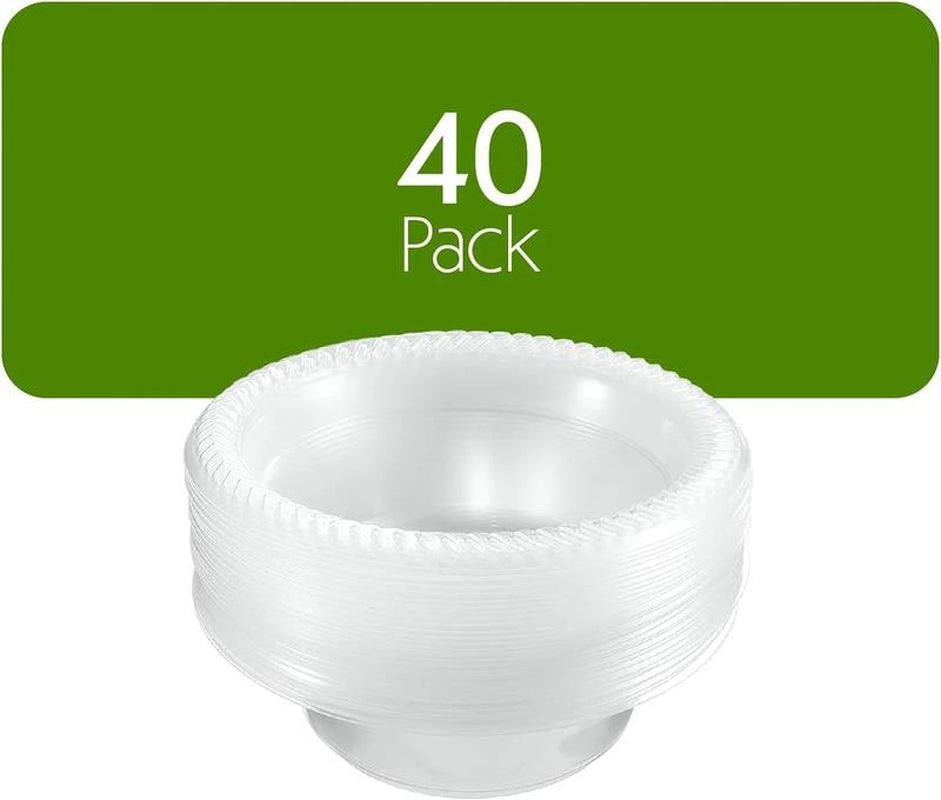Clear Plastic Bowls 12 Oz Plastic Soup Bowls for Party, BBQ and Events, 80 Pack