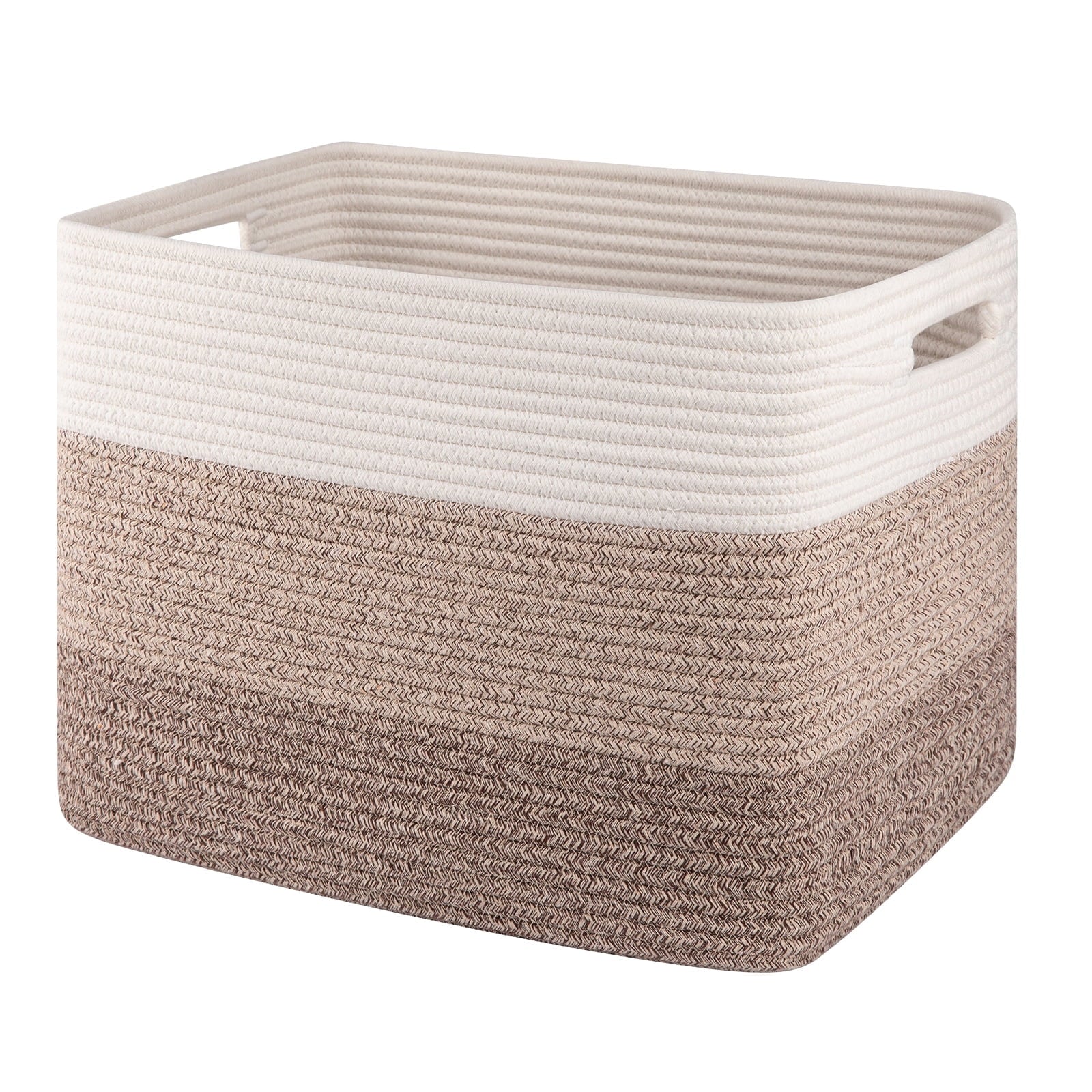 42L Cotton Rope Storage Basket with Handles，Rectan
