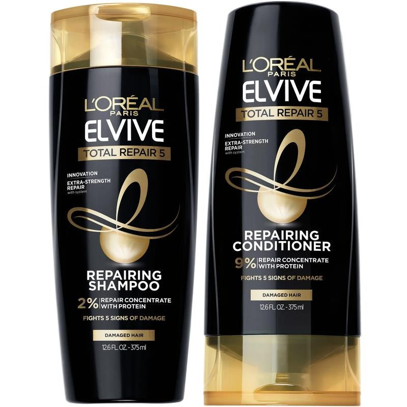 Elvive Total Repair 5 Repairing Shampoo and Conditioner Set, 1 Kit