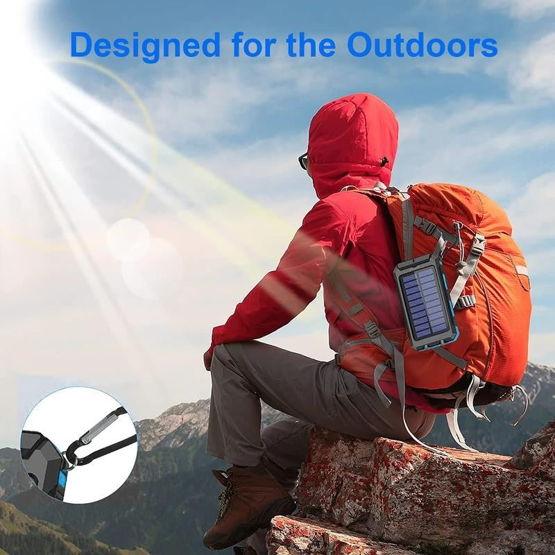 20000Mah Solar Charger for Cell Phone Iphone, Portable Solar Power Bank with Dua