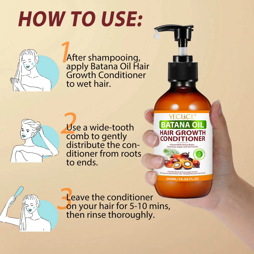 Batana Oil Conditioner for Men and Women Daily Hair Care, for Curly & Straight Hair 300Ml