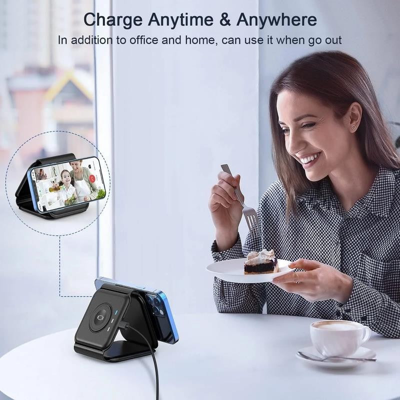 3-In-1 Wireless Charging Station Compatible with Multiple Devices Including Ipho