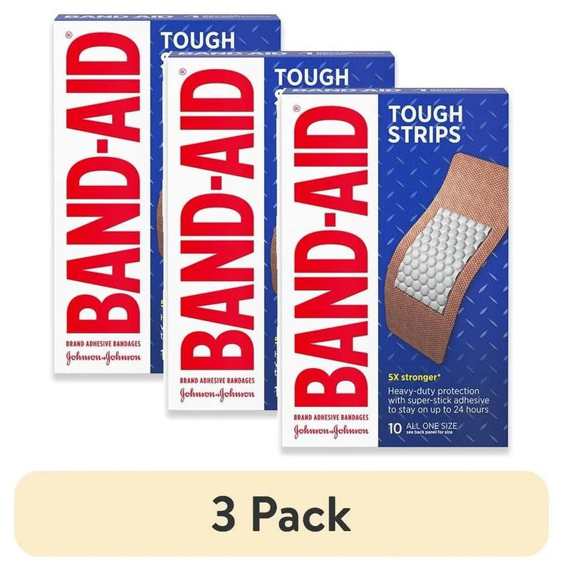 (3 Pack) Brand Tough Strips Adhesive Wound Bandage, Extra Large, 10 Count