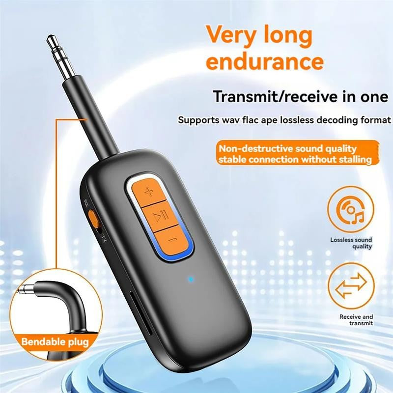 Bluetooth 5.4 Audio Transmitter and Receiver 2 in 1 Bluetooth Wireless 3.5Mm Aux