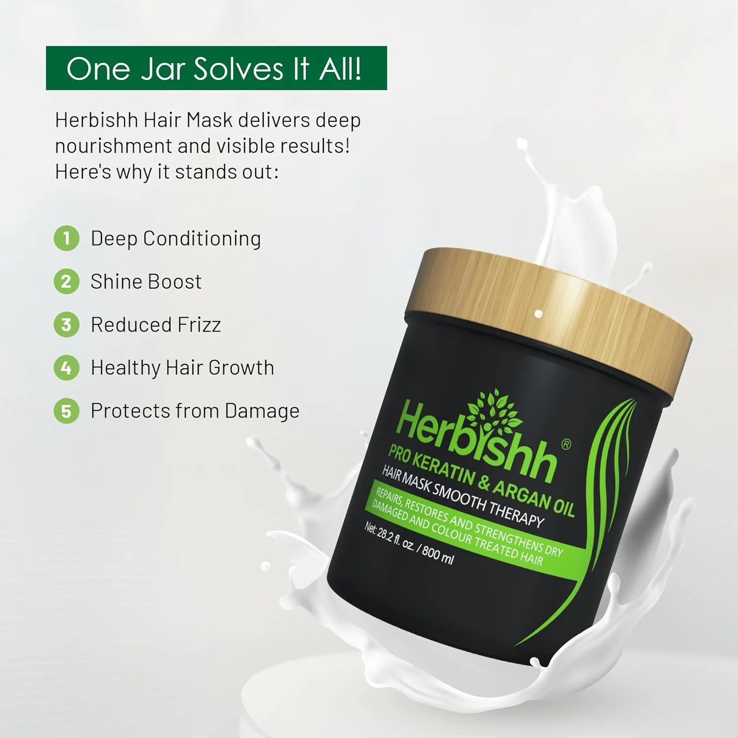 Argan Hair Mask - Deep Conditioning for Dry & Weak Hair, 800G - Sulfate-Free & Paraben-Free