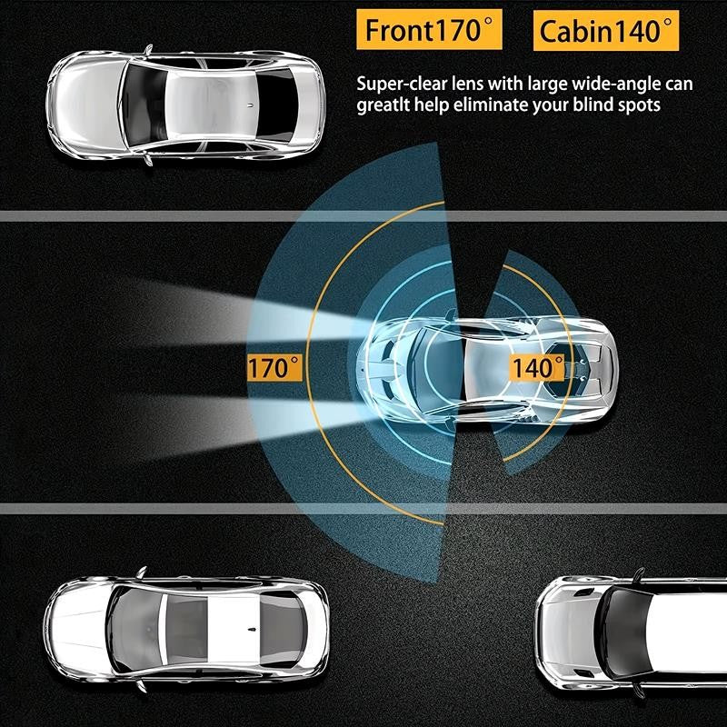 1080P WIFI Dual Camera Dash Cam for Cars,Front and Inside,Car Camera with IR Nig