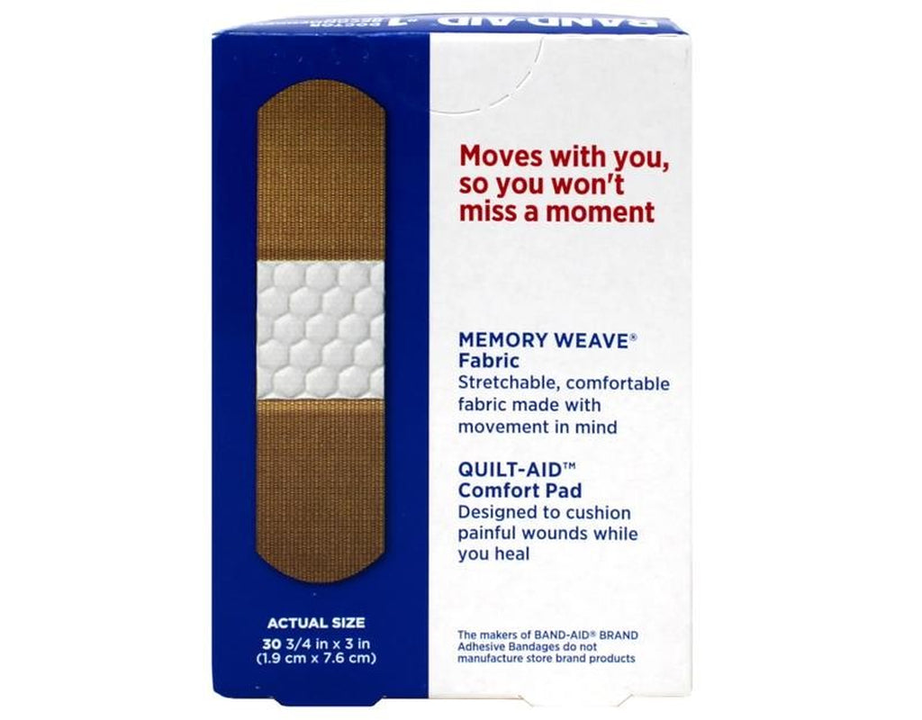 Flexible Fabric Adhesive Bandages, 3/4 Inches in Wide 30 Ea