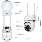 2 Pack 5G Wifi Waterproof Surveillance Camera, IR Night Vision, Motion Detection