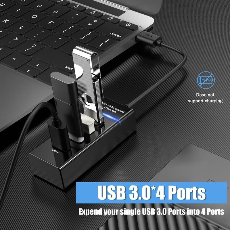 4 Port USB Extender Hub Splitter 3.0 for Desktop Laptop Computer