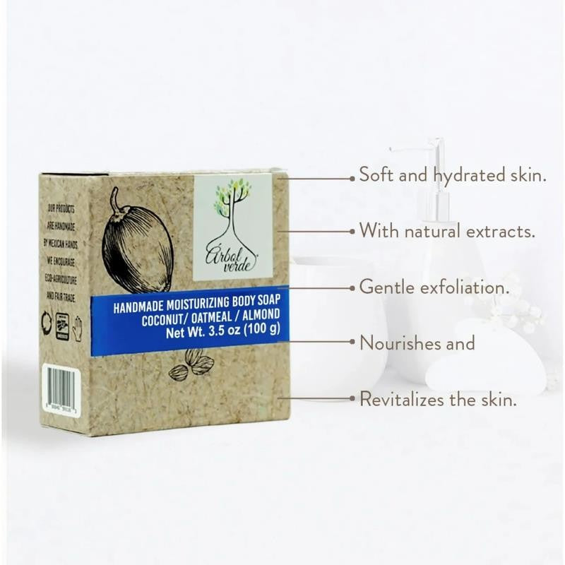(4 Pack) Natural Vegan Moisturizing Body Soap Bar, Deeply Hydrates, 3.53 Oz