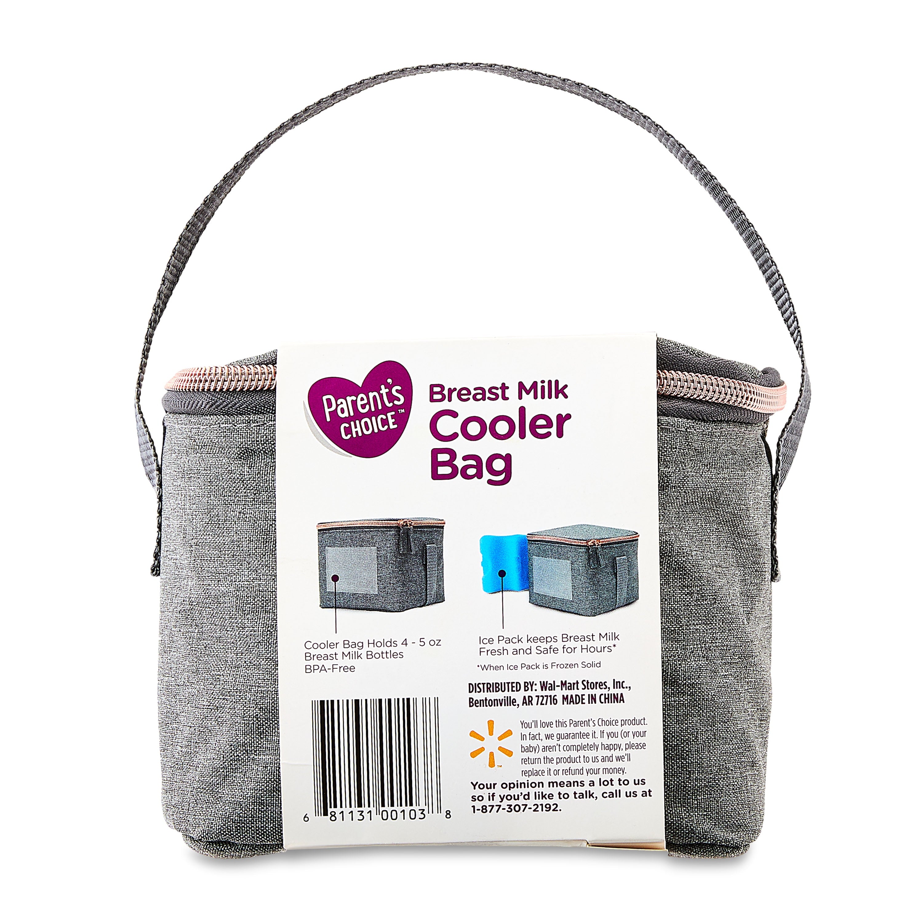 Parent'S Choice Breast Milk Cooler Bag, Heather Gray