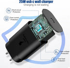 2 In1 Samsung Watch Charger,25W USB C Fast Charger Compatible with Galaxy Watch 7/6/6 Classic/5 Pro/5/4 /4 Classic/3/Active2/1 and Galaxys24/S23 /S22/21/20 Note/Z Fold 6(6Ft)
