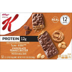 Chocolate Peanut Butter Chewy Protein Meal Bars, 12G Protein Snacks, 19 Oz, 12 C