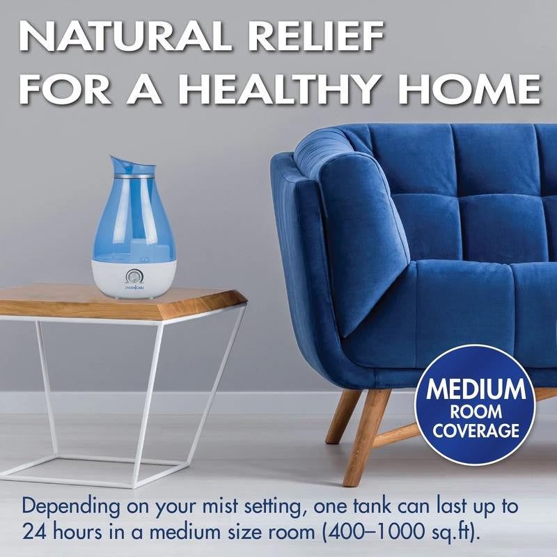 Cool Mist Ultrasonic Humidifier | for Medium Size Rooms | No Filter Required | 2