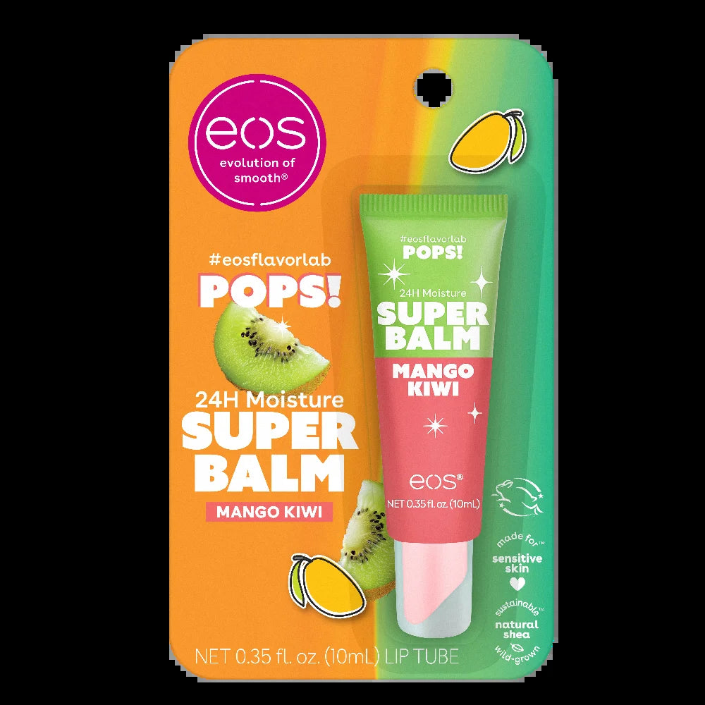 Eos 24H Moisture Super Balm- Mango Kiwi, Limited-Edition Lip Sleeping Mask, 0.35 Fl Oz, 1 Pack