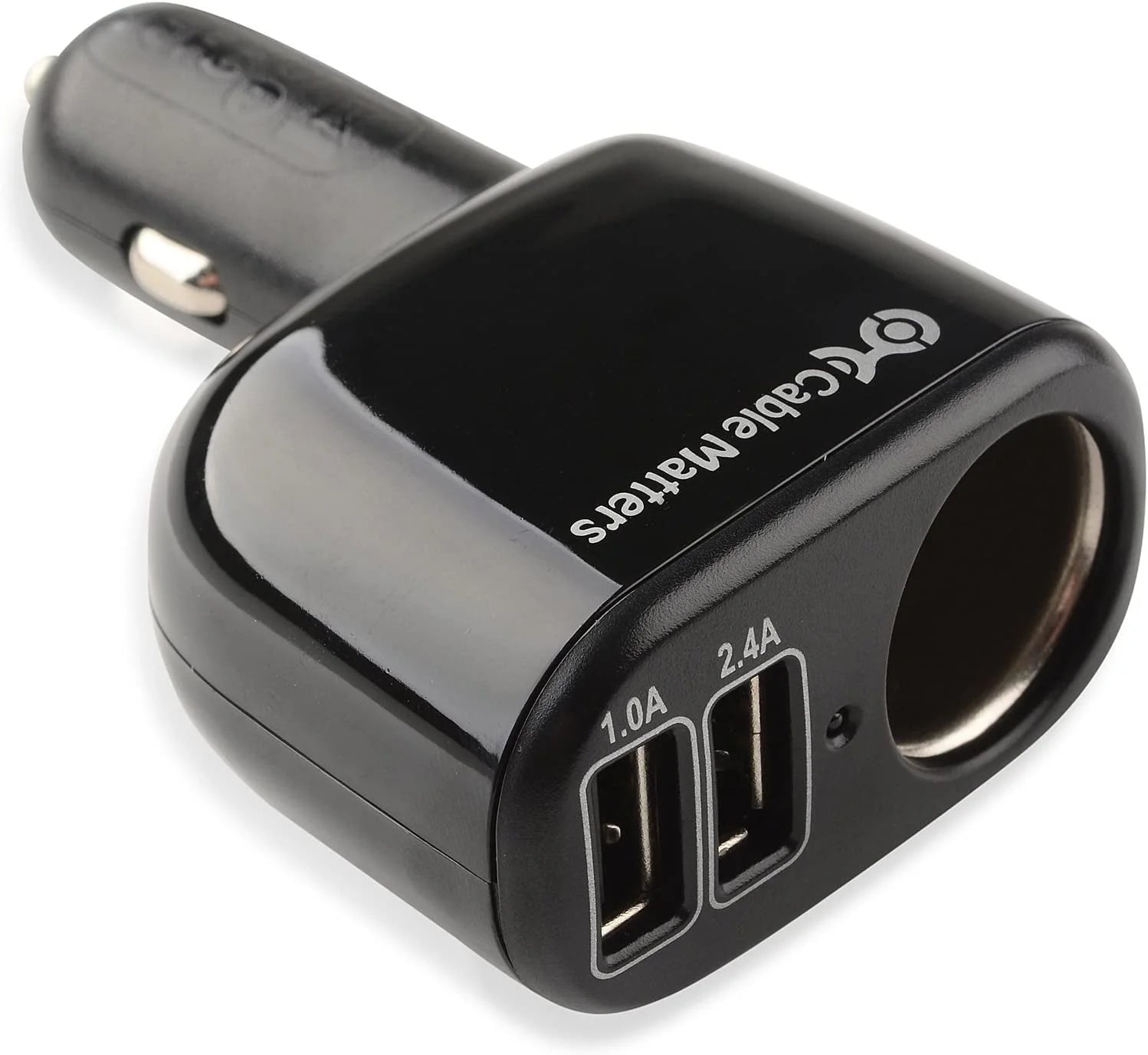 17W 3.4A Car Charger with Lighter Socket and Dual USB Charging Ports