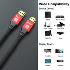 4K 30Ft HDMI to HDMI Cable High Speed Long Ethernet Cord Replacement Extension C