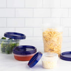 Blue Plastic Bpa-Free Food Storage Containers (6 Count)