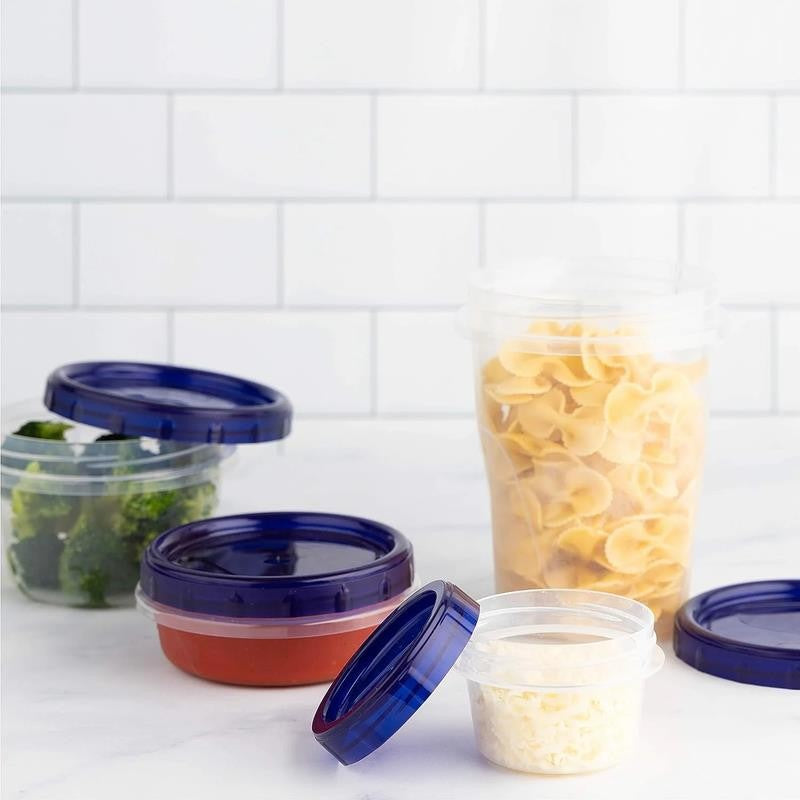 Blue Plastic Bpa-Free Food Storage Containers (6 Count)