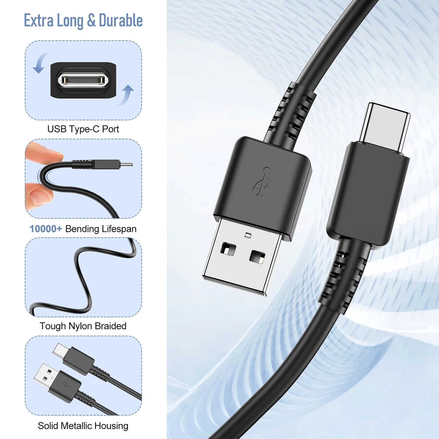 2-Pack USB-C Charger Type C Charger Fast Charging 18W Charger Block with 6 Ft USB-C Cable Compatible Samsung Galaxy S22/S21/S20/S10/S9/S8/Note 20/Note 10/Note 9/Note 8/Z Fold/Z Flip/A Series& Others