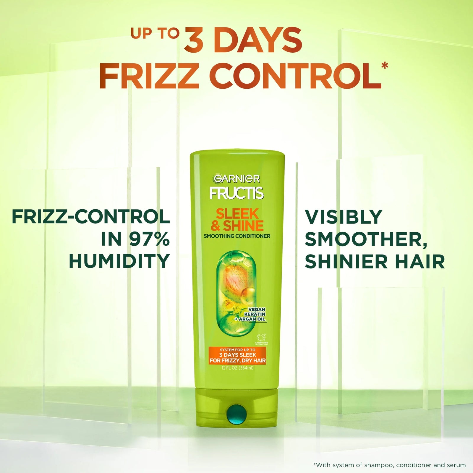 Fructis Sleek & Shine Moroccan Sleek Smoothing Conditioning Oil for Dry Hair, 3.