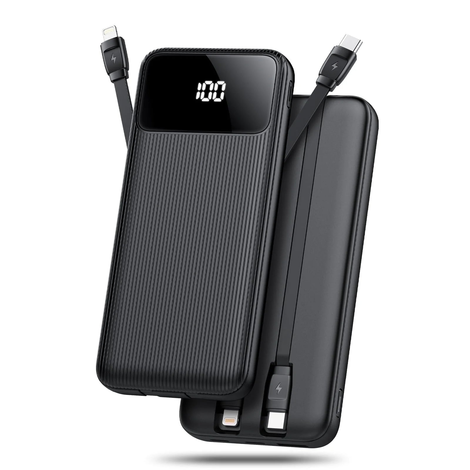 10,000Mah Portable Charger with Built-In Cables,22.5W Fast Portable Charger Powe