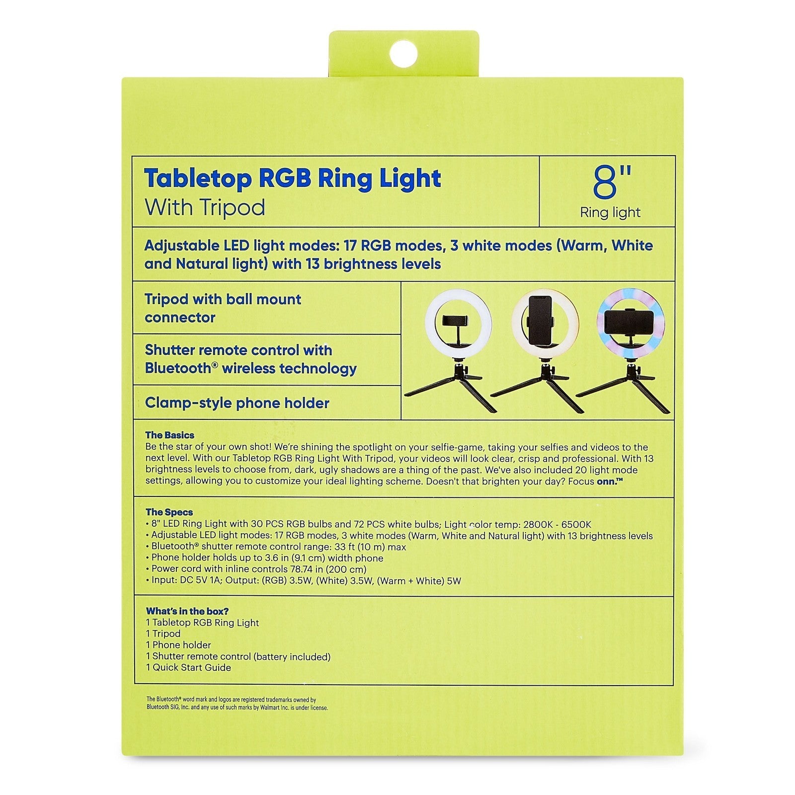 8" Tabletop RGB Ring Light with Tripod