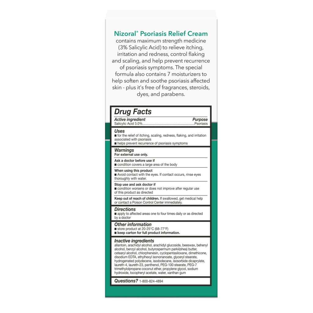 Nizoral Psoriasis Relief Cream Relieves Itch Redness & Controls Flaking & Scaling (Salicylic Acid 3%)