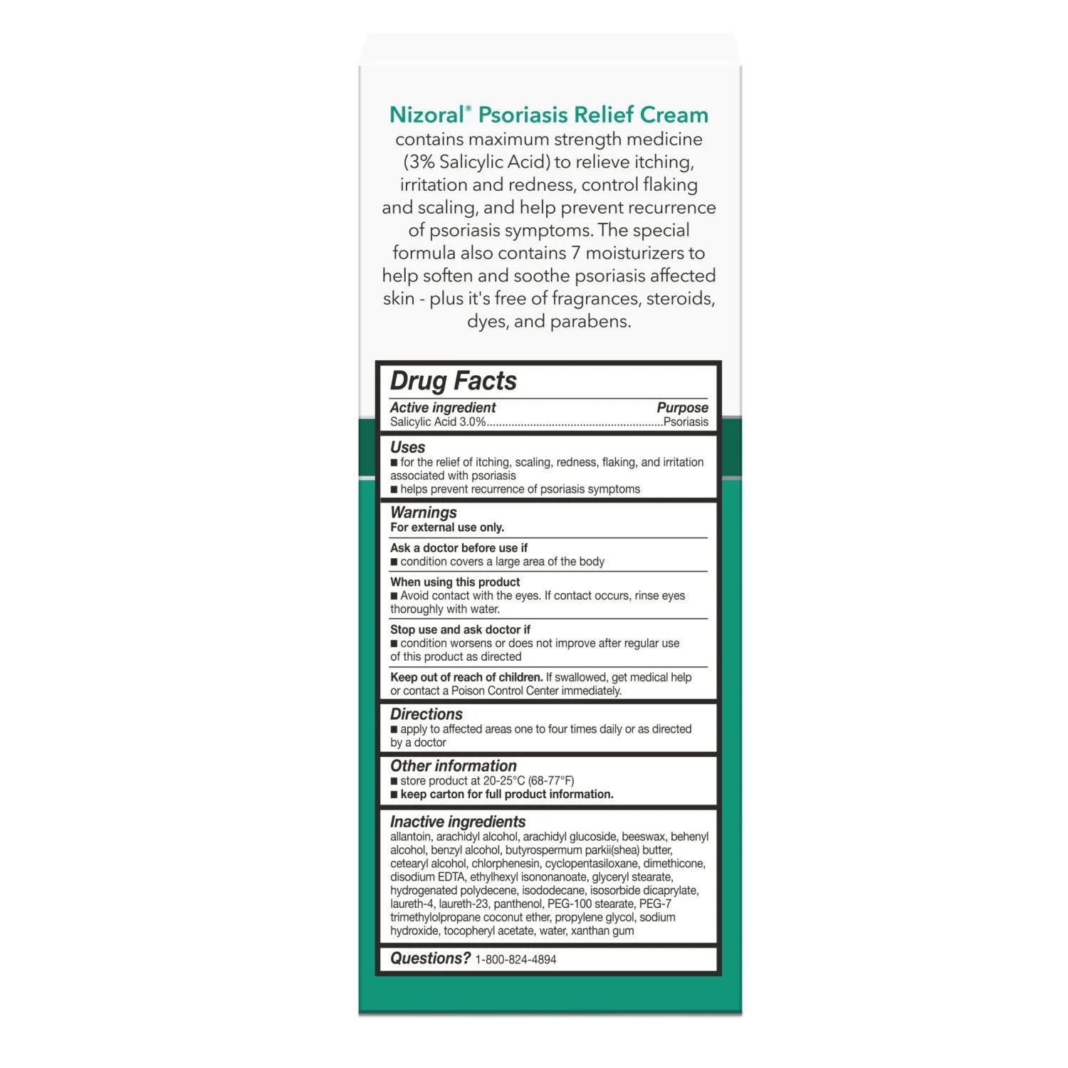 Nizoral Psoriasis Relief Cream Relieves Itch Redness & Controls Flaking & Scaling (Salicylic Acid 3%)