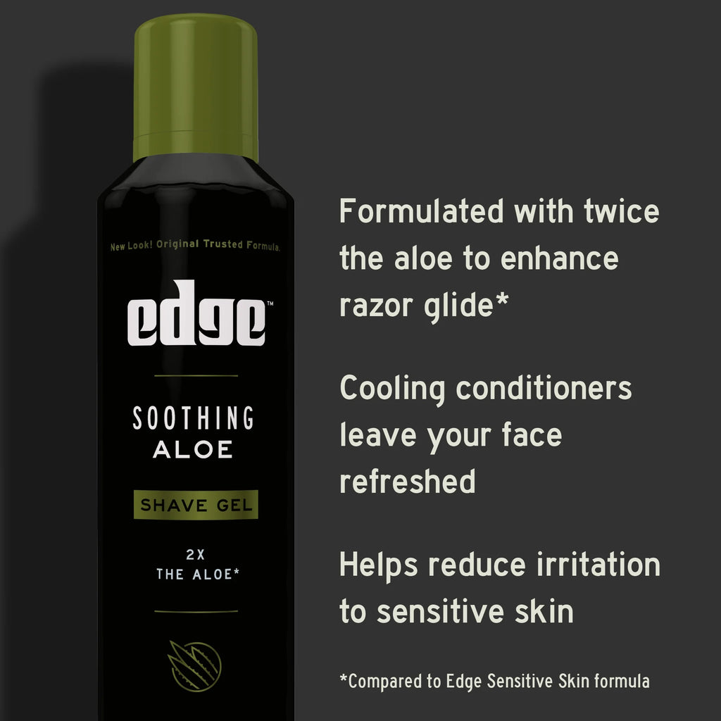 Edge Soothing Aloe Shave Gel for Men with Extra Aloe, 7 Oz