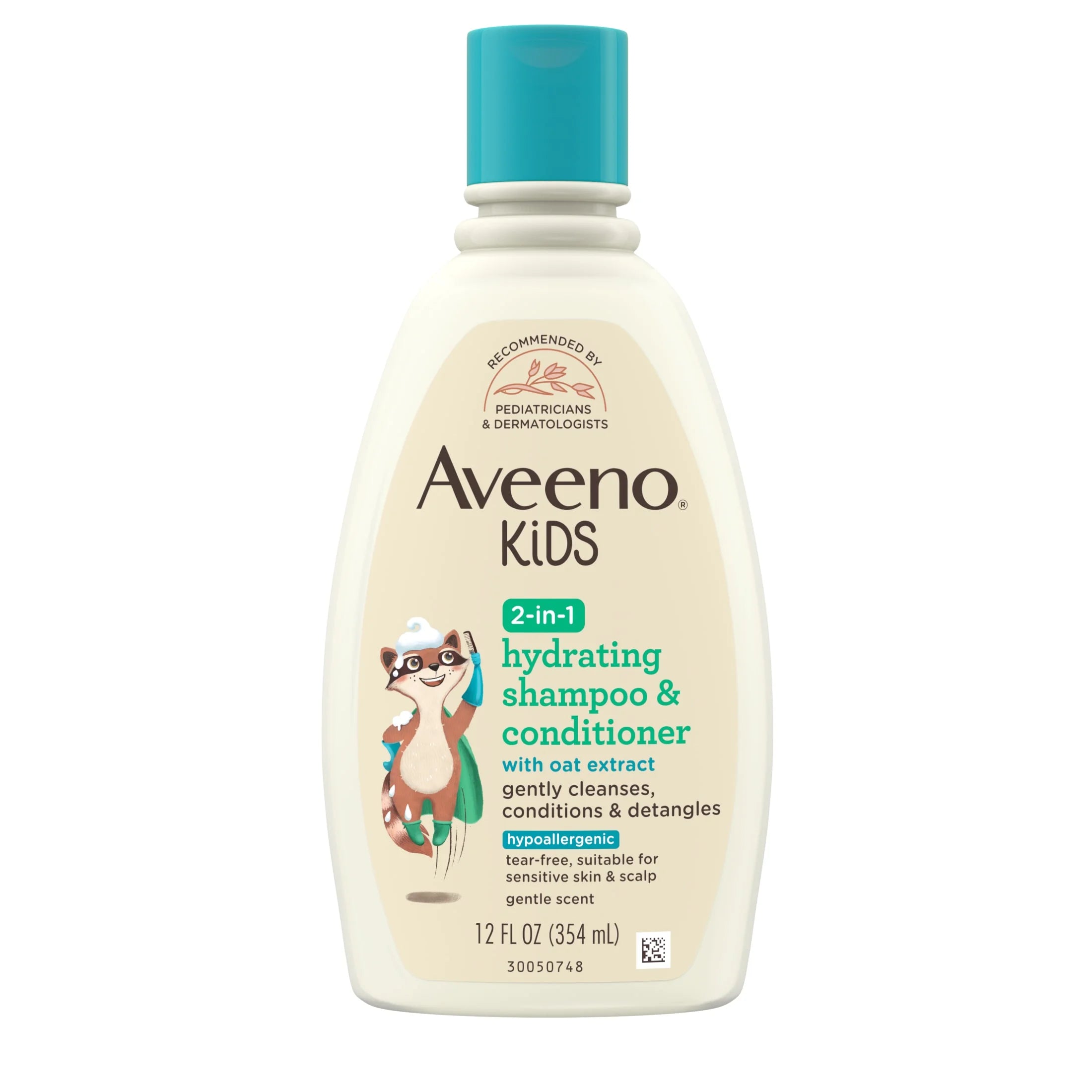 Aveeno Kids 2-In-1 Shampoo and Conditioner, Tear Free Hair Products, 12 Fl Oz