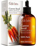 Gya Labs Organic Carrot Seed Oil for Skin - Pure & Natural Unrefined Cold Pressed Carrot Oil for Hair, Scalp, Skin, Face & Massage (1 Fl Oz)