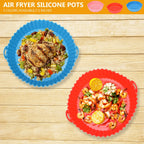 3 Pack Air Fryer Silicone Liners Pot for 3 to 5 QT, Air Fryer Silicone Basket Bo