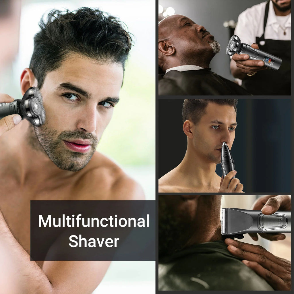 Electric Shaver for Men, Cordless 3-In-1 Beard Trimmer, Nose Hair Razor ,Waterpr